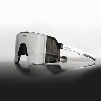 4KAAD Sunglasses BEAT RACE, white black, silver mirror