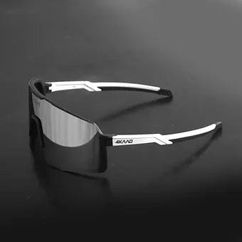 4KAAD Sunglasses BEAT RACE, white black, silver mirror