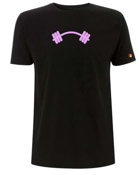 Big Bobble Hats Ltd T-Shirts Small / Black / Pink Barbell T-Shirt