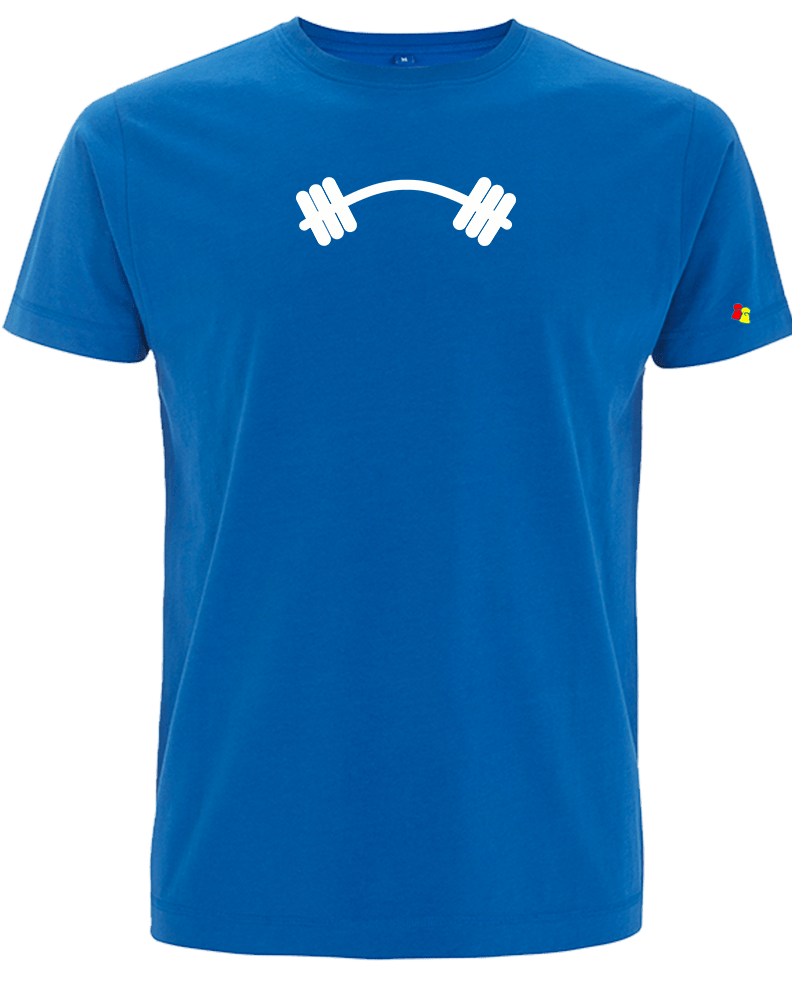 Big Bobble Hats Ltd T-Shirts Small / Blue / White Barbell T-Shirt