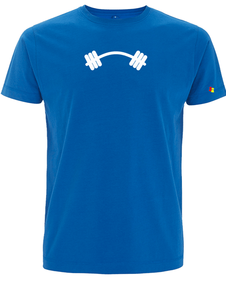 Big Bobble Hats Ltd T-Shirts Small / Blue / White Barbell T-Shirt