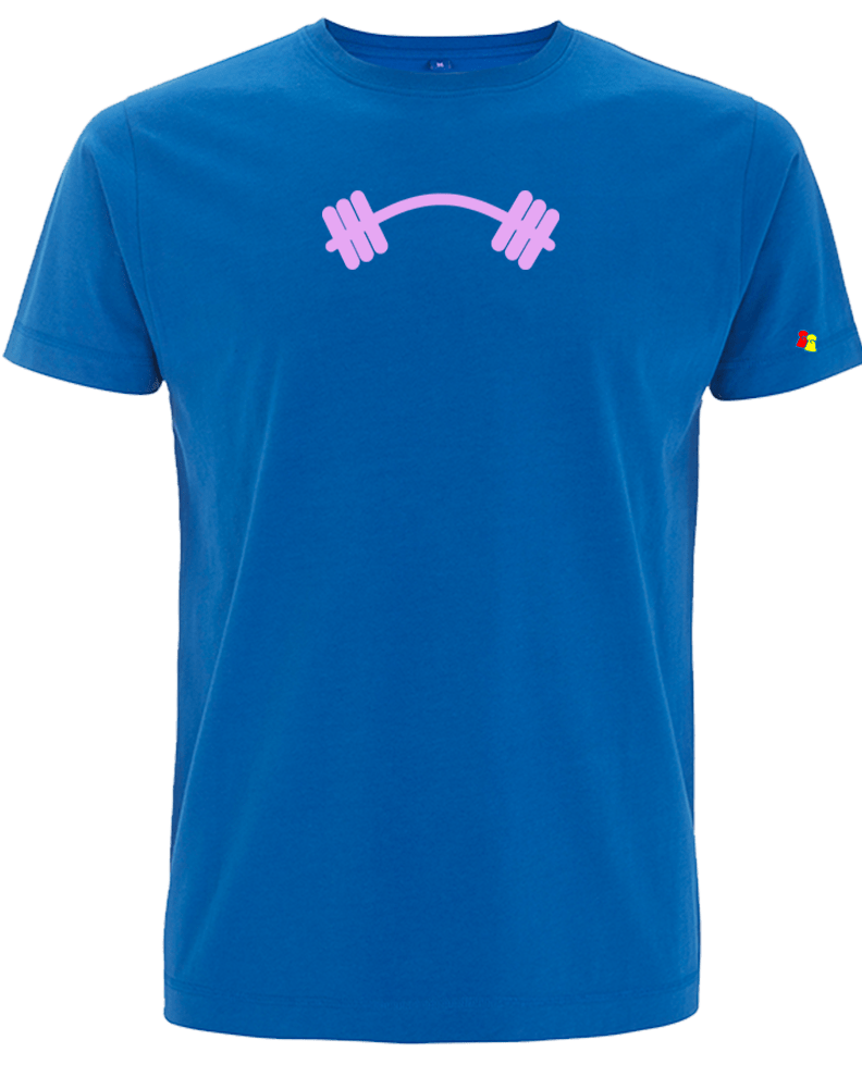 Big Bobble Hats Ltd T-Shirts Small / Blue / Pink Barbell T-Shirt