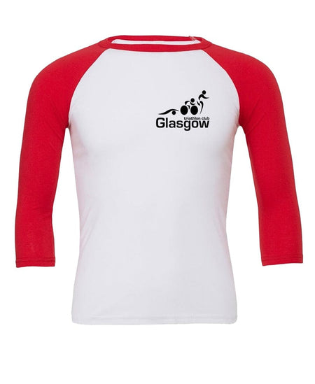 Big Bobble Hats Ltd Custom Clothing Small Glasgow Triathlon Club Baseball Top - White/Red