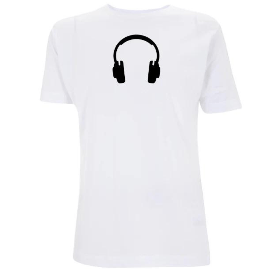 Big Bobble Hats Ltd T-Shirts Small / White Headphones T-Shirt