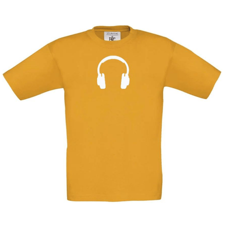 Big Bobble Hats Ltd T-Shirts 3-4 / Apricot Kids Headphones T-Shirt