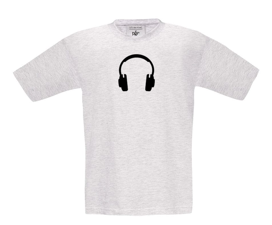 Big Bobble Hats Ltd T-Shirts 3-4 / Ash Kids Headphones T-Shirt