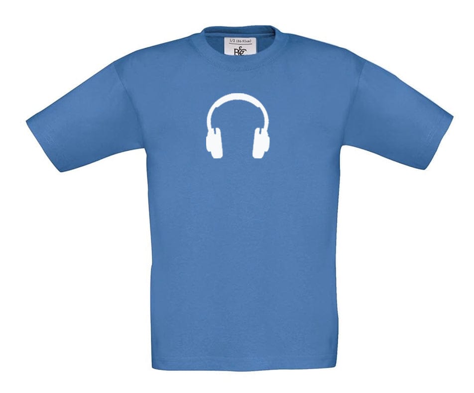 Big Bobble Hats Ltd T-Shirts 3-4 / Azure Kids Headphones T-Shirt