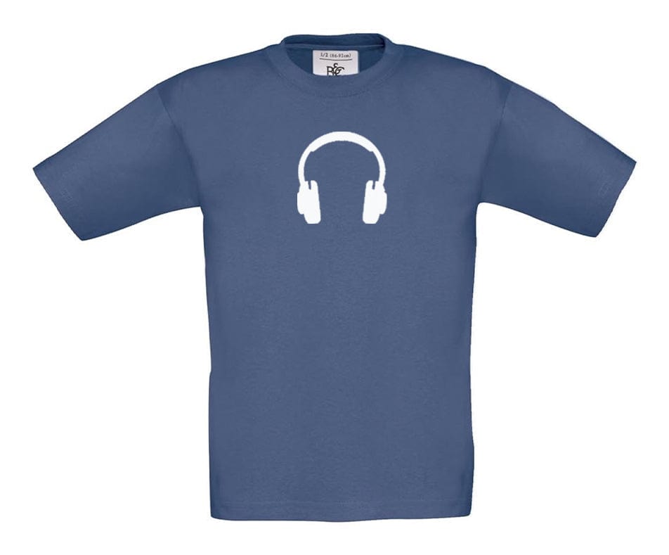 Big Bobble Hats Ltd T-Shirts 3-4 / Denim Kids Headphones T-Shirt