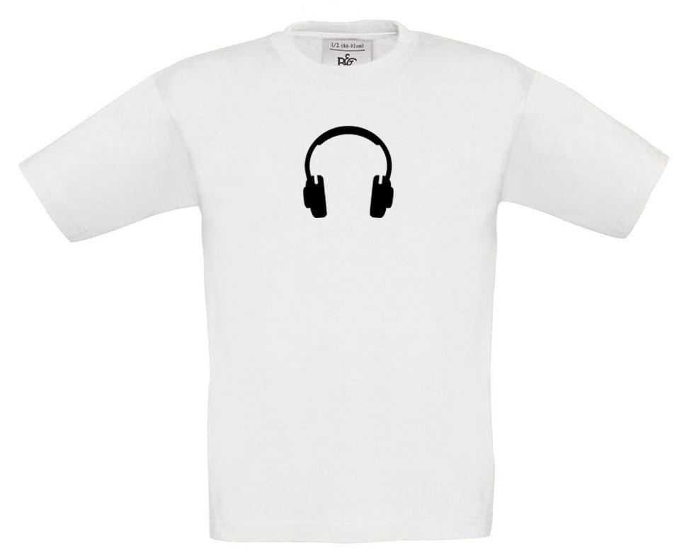 Big Bobble Hats Ltd T-Shirts 3-4 / White Kids Headphones T-Shirt