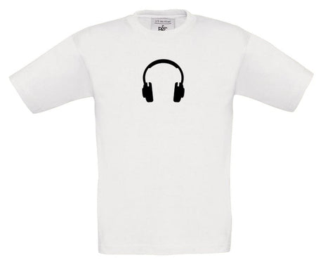 Big Bobble Hats Ltd T-Shirts 3-4 / White Kids Headphones T-Shirt