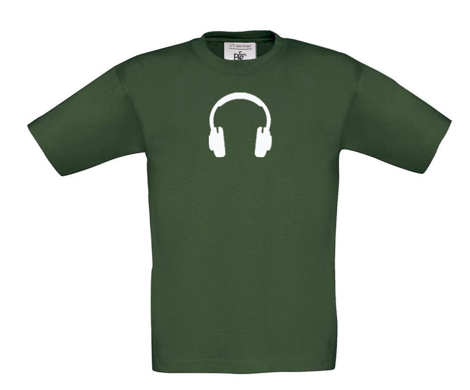 Big Bobble Hats Ltd T-Shirts 3-4 / Bottle Green Kids Headphones T-Shirt