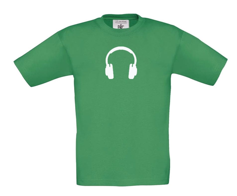 Big Bobble Hats Ltd T-Shirts 3-4 / Kelly Green Kids Headphones T-Shirt