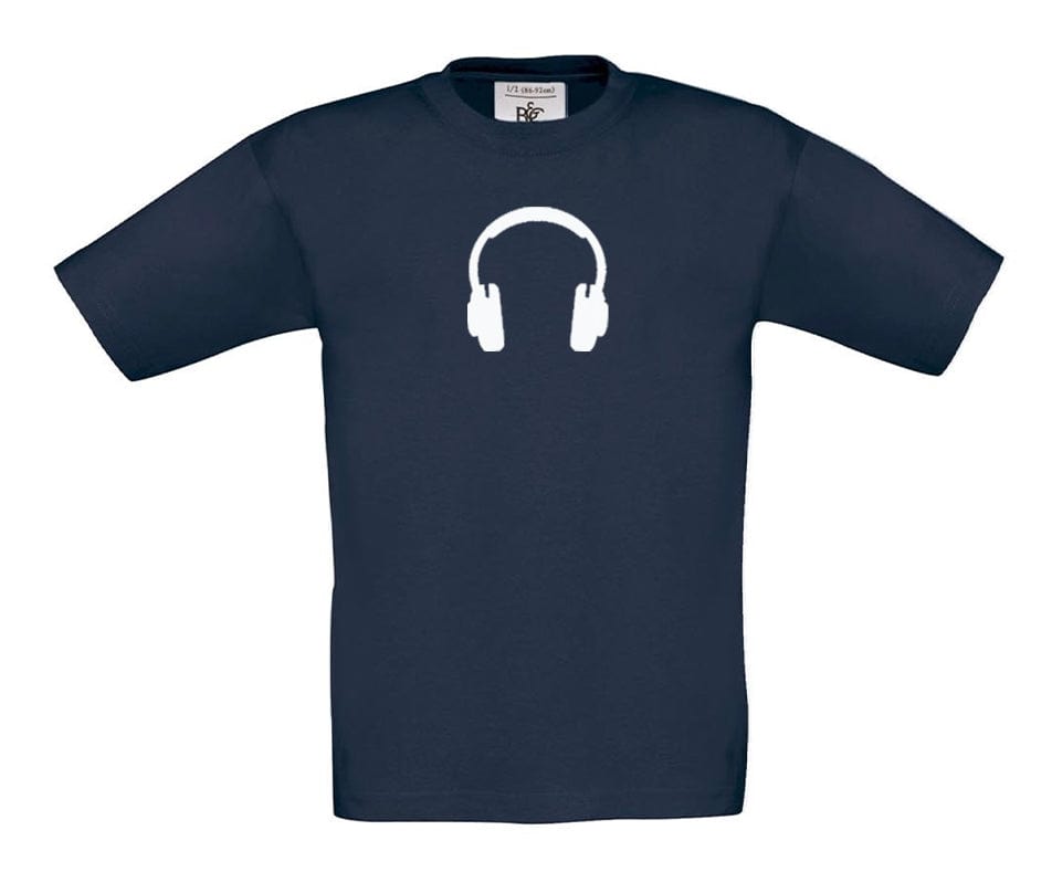 Big Bobble Hats Ltd T-Shirts 3-4 / Navy Kids Headphones T-Shirt