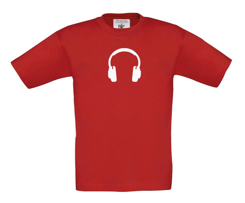 Big Bobble Hats Ltd T-Shirts 3-4 / Red Kids Headphones T-Shirt