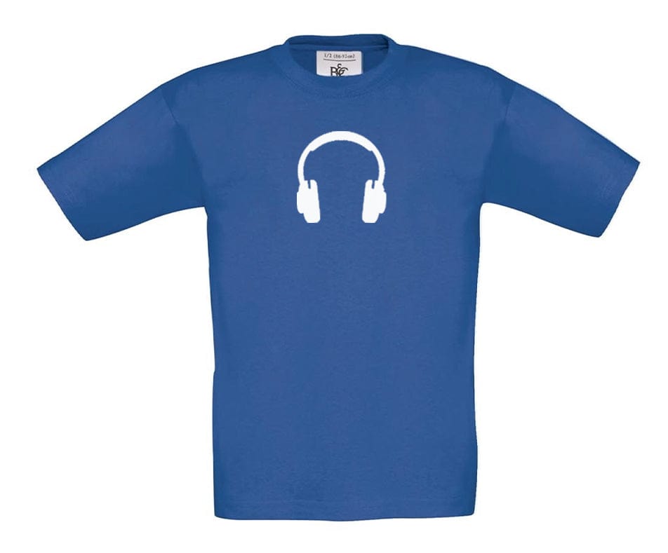 Big Bobble Hats Ltd T-Shirts 3-4 / Royal Blue Kids Headphones T-Shirt