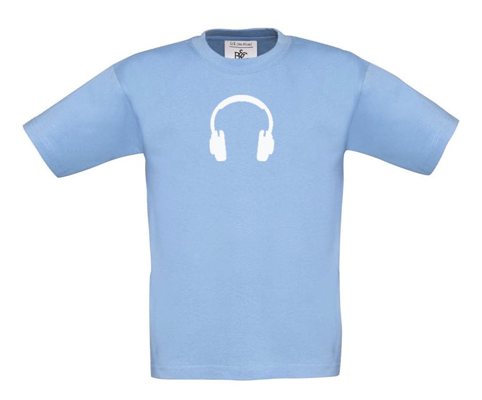 Big Bobble Hats Ltd T-Shirts 3-4 / Sky Blue Kids Headphones T-Shirt