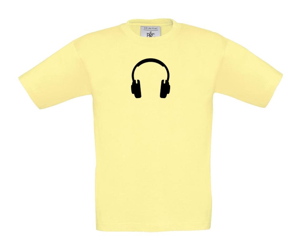 Big Bobble Hats Ltd T-Shirts 3-4 / Yellow Kids Headphones T-Shirt