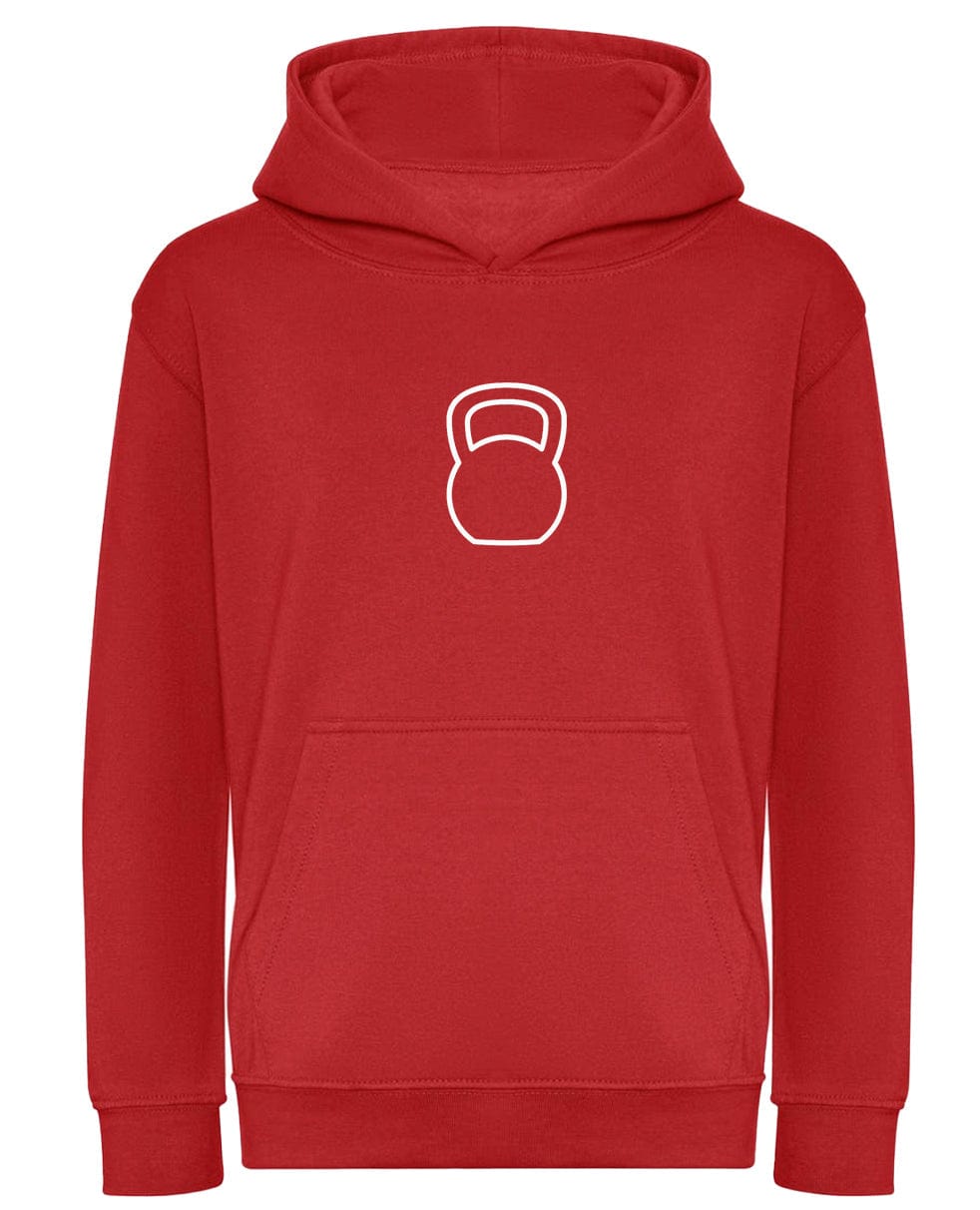 Big Bobble Hats Ltd Kids Hoody Extra Extra Small / Red Kids Kettlebell Hoodie