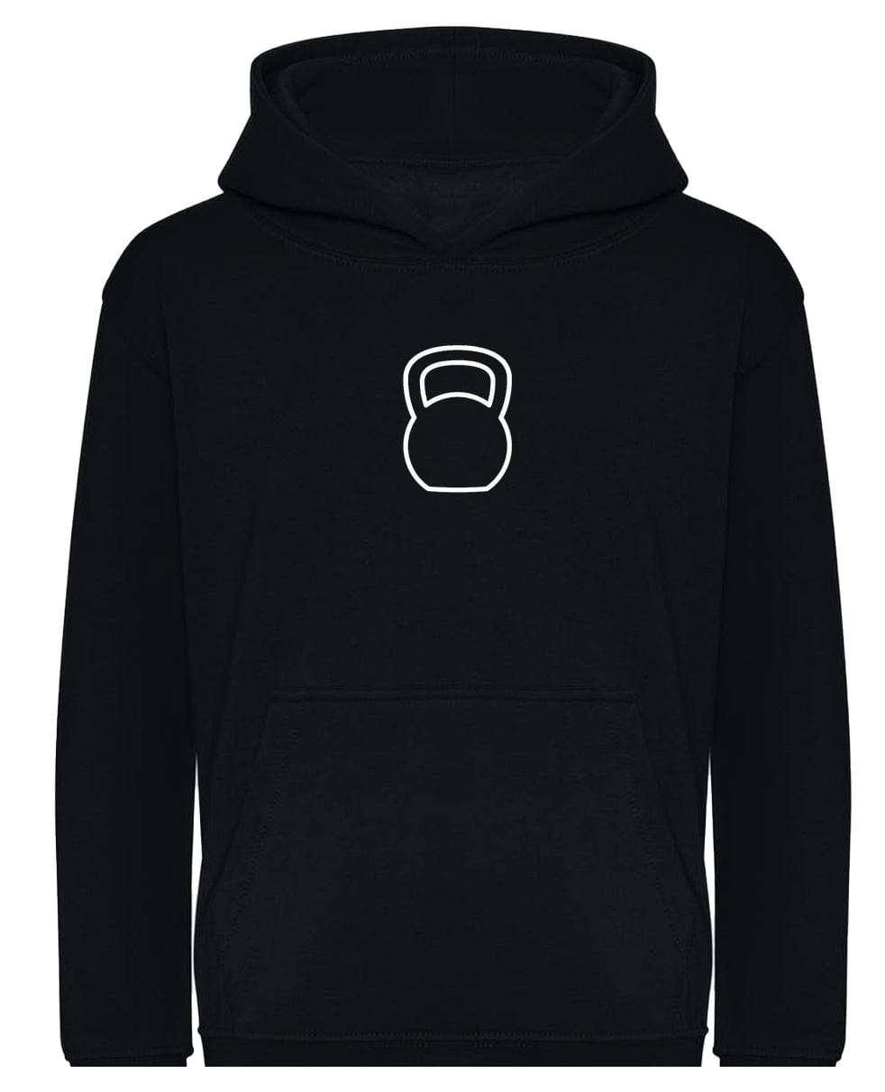 Big Bobble Hats Ltd Kids Hoody Extra Extra Small / Black Kids Kettlebell Hoodie