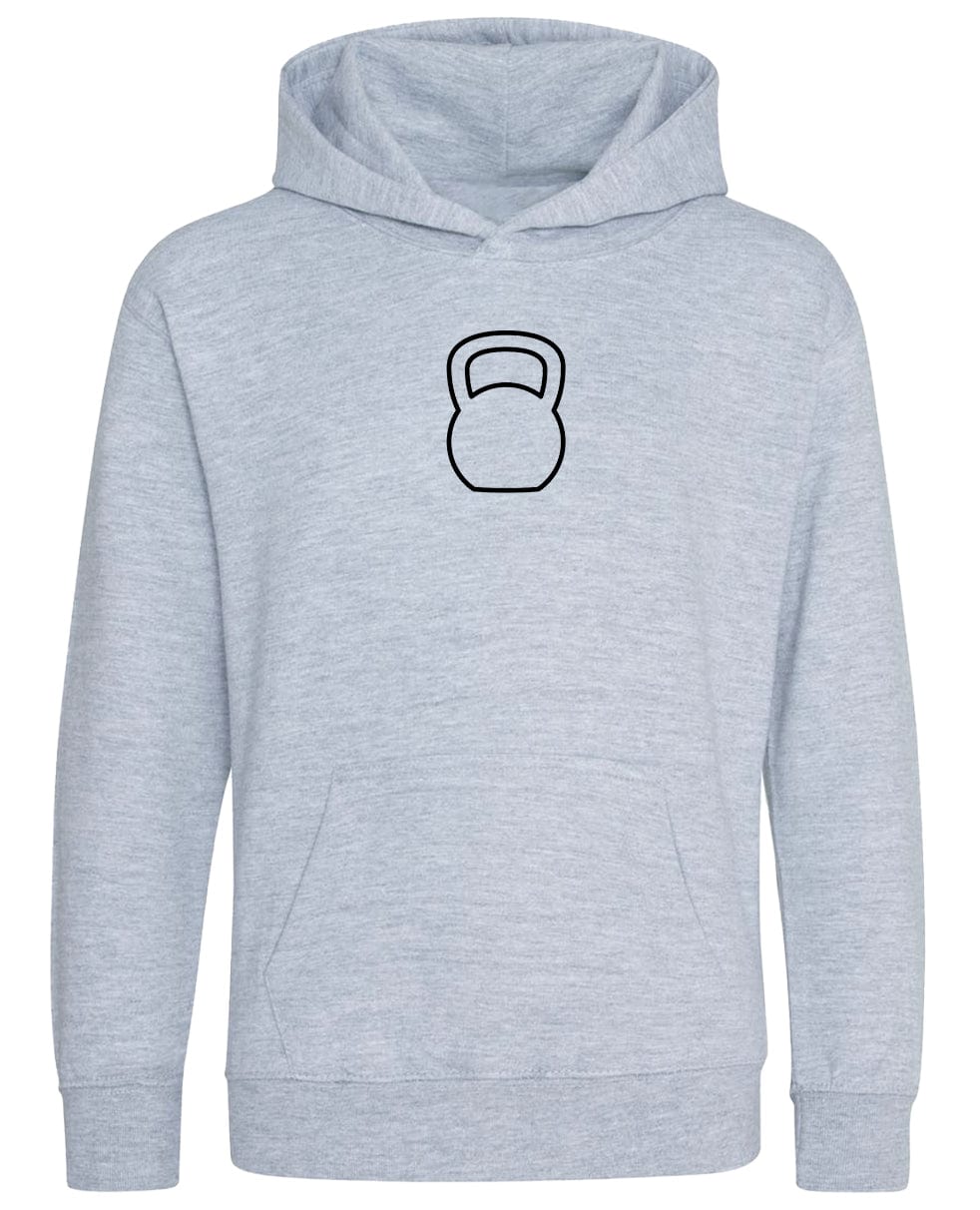 Big Bobble Hats Ltd Kids Hoody Extra Extra Small / Heather Grey Kids Kettlebell Hoodie