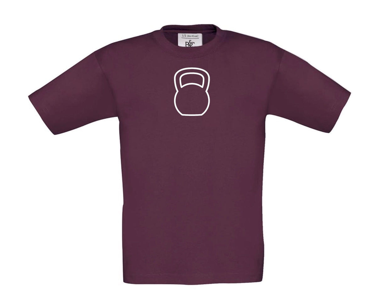 Big Bobble Hats Ltd T-Shirts 3-4 / Burgundy Kids Kettlebell T-Shirt