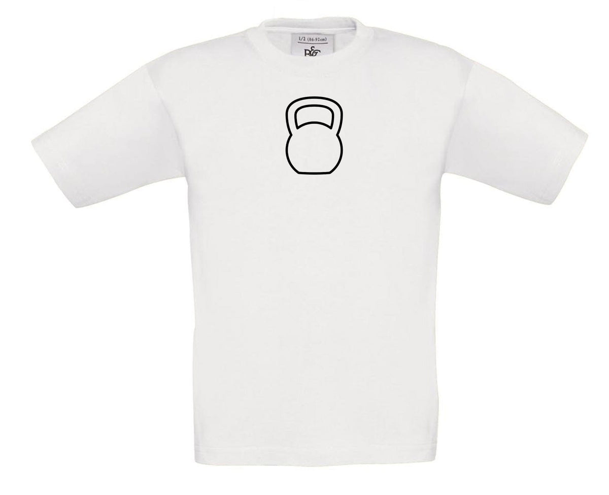 Big Bobble Hats Ltd T-Shirts 3-4 / White Kids Kettlebell T-Shirt