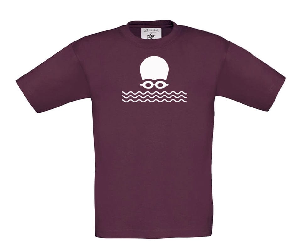 Big Bobble Hats Ltd T-Shirts 3-4 / Burgundy Kids Open Water Swimming T-Shirt