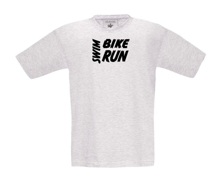 Big Bobble Hats Ltd T-Shirts 3-4 / Ash Kids Swim Bike Run T-Shirt