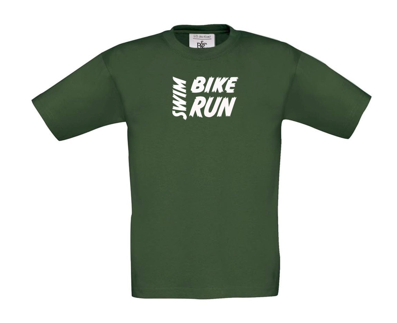 Big Bobble Hats Ltd T-Shirts 3-4 / Bottle Green Kids Swim Bike Run T-Shirt