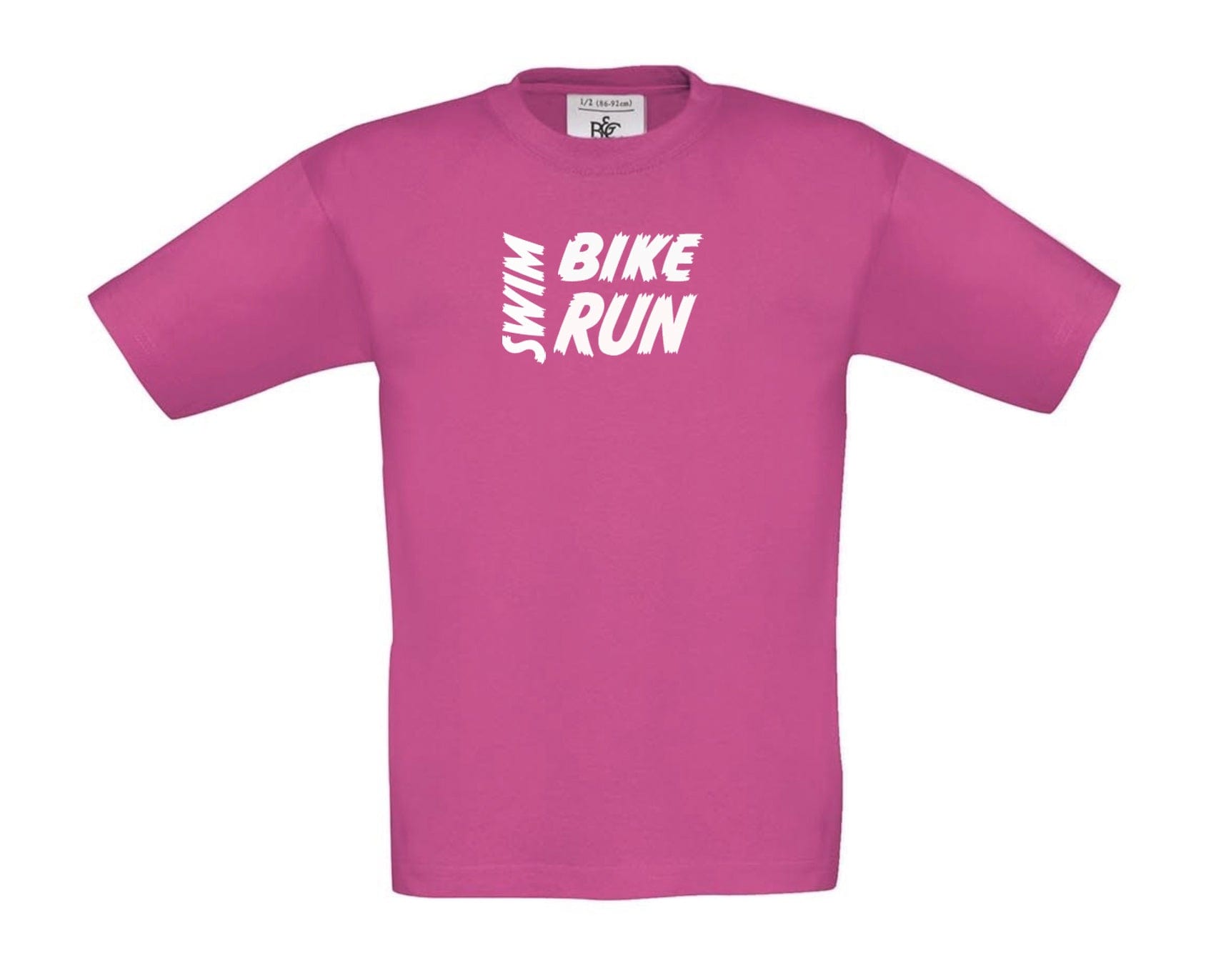 Big Bobble Hats Ltd T-Shirts 3-4 / Fuscia Kids Swim Bike Run T-Shirt