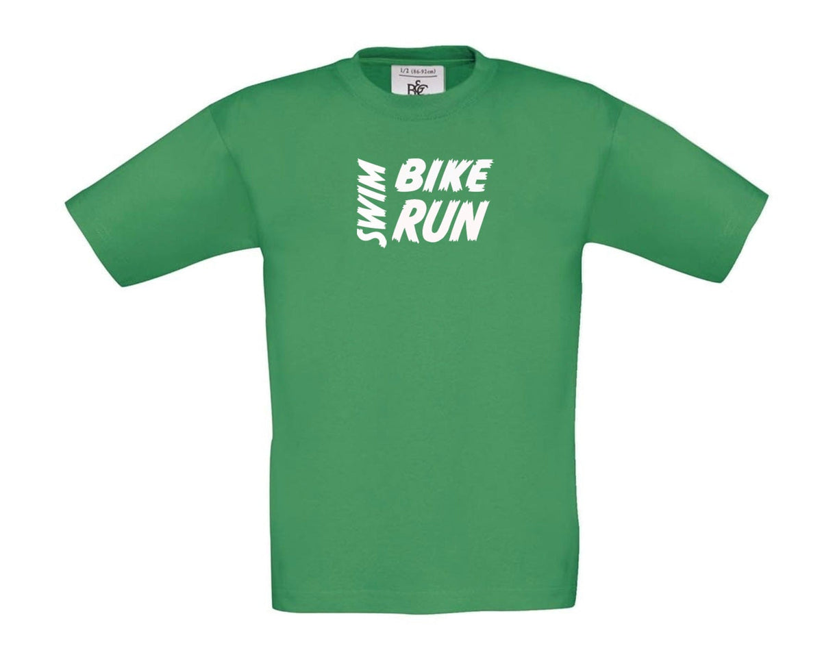 Big Bobble Hats Ltd T-Shirts 3-4 / Kelly Green Kids Swim Bike Run T-Shirt