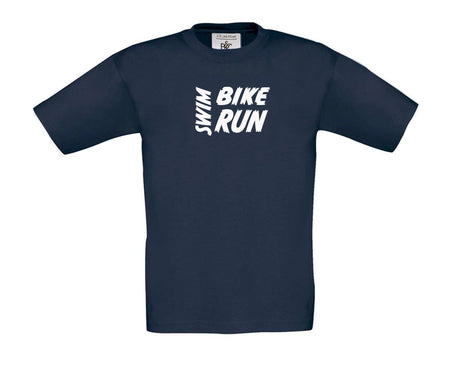 Big Bobble Hats Ltd T-Shirts 3-4 / Navy Kids Swim Bike Run T-Shirt