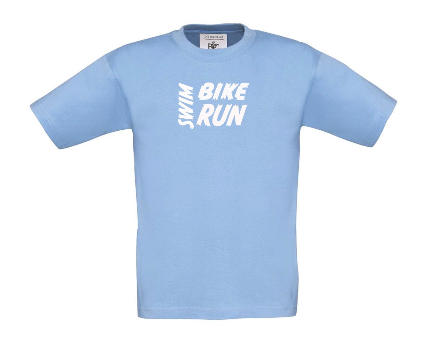 Big Bobble Hats Ltd T-Shirts 3-4 / Sky Blue Kids Swim Bike Run T-Shirt