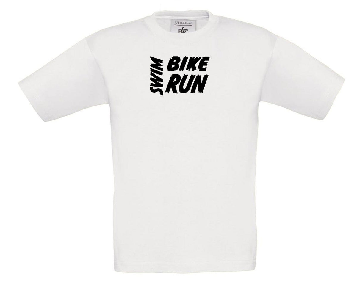 Big Bobble Hats Ltd T-Shirts 3-4 / White Kids Swim Bike Run T-Shirt