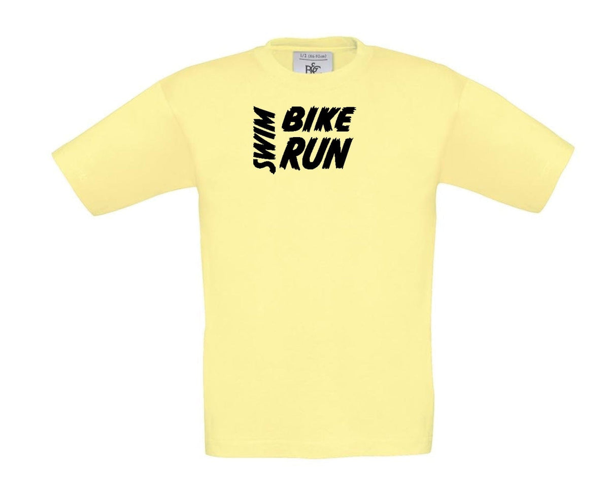 Big Bobble Hats Ltd T-Shirts 3-4 / Yellow Kids Swim Bike Run T-Shirt