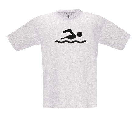 Big Bobble Hats Ltd T-Shirts 3-4 / Ash Kids Swimmer T-Shirt