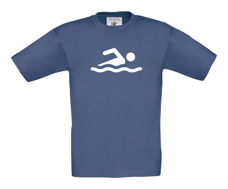 Big Bobble Hats Ltd T-Shirts 3-4 / Denim Kids Swimmer T-Shirt