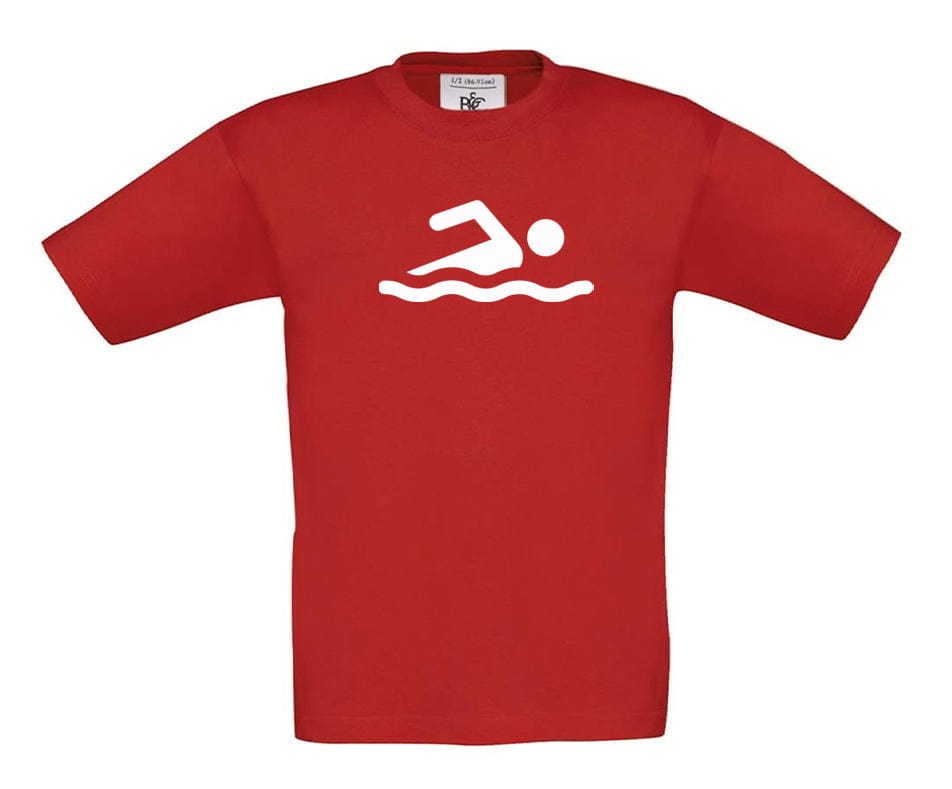 Big Bobble Hats Ltd T-Shirts 3-4 / Red Kids Swimmer T-Shirt