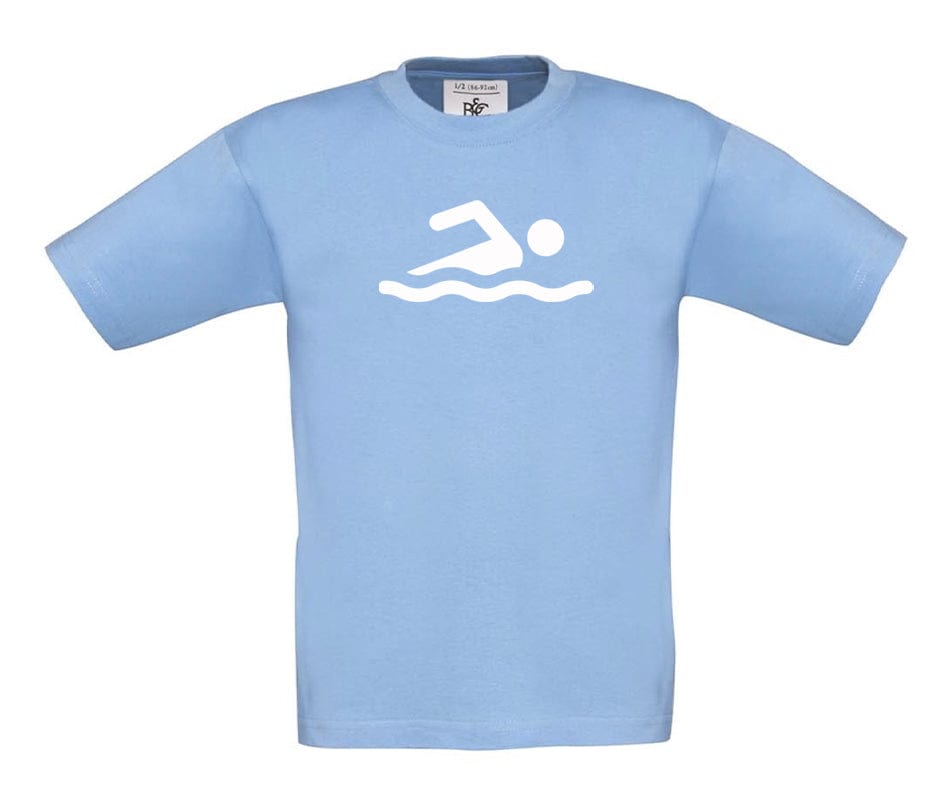 Big Bobble Hats Ltd T-Shirts 3-4 / Sky Blue Kids Swimmer T-Shirt