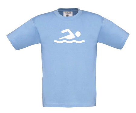 Big Bobble Hats Ltd T-Shirts 3-4 / Sky Blue Kids Swimmer T-Shirt