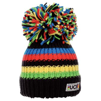 Big Bobble Hats Ltd Big Bobble Hat Kids UCI Black Rainbow Stripes