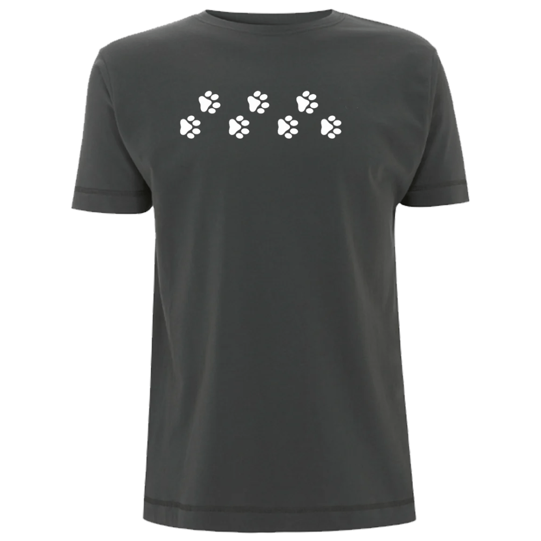 Big Bobble Hats Ltd T-Shirts Small / Charcoal Grey Paw Prints T-Shirt