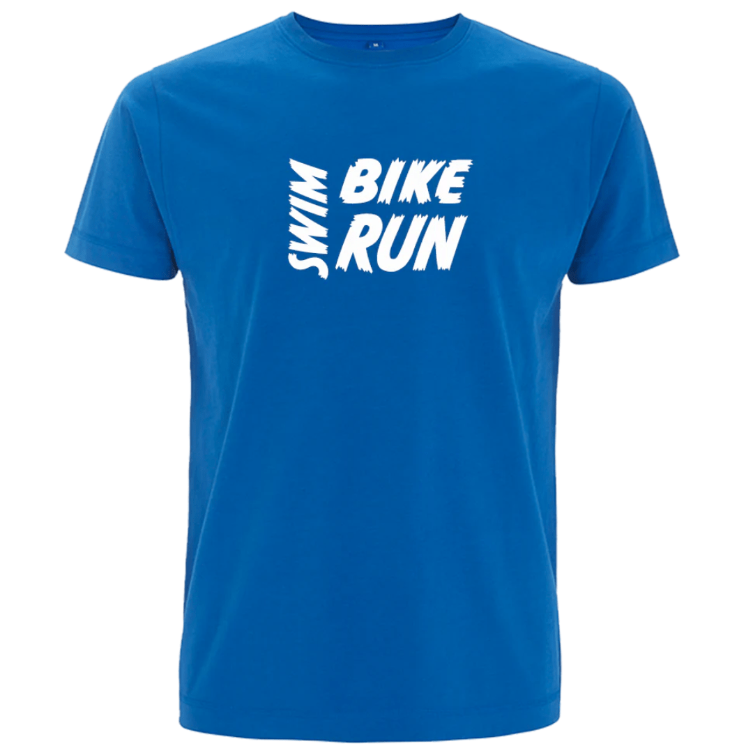 Big Bobble Hats Ltd T-Shirts Small / Blue Swim, Bike, Run T-Shirt