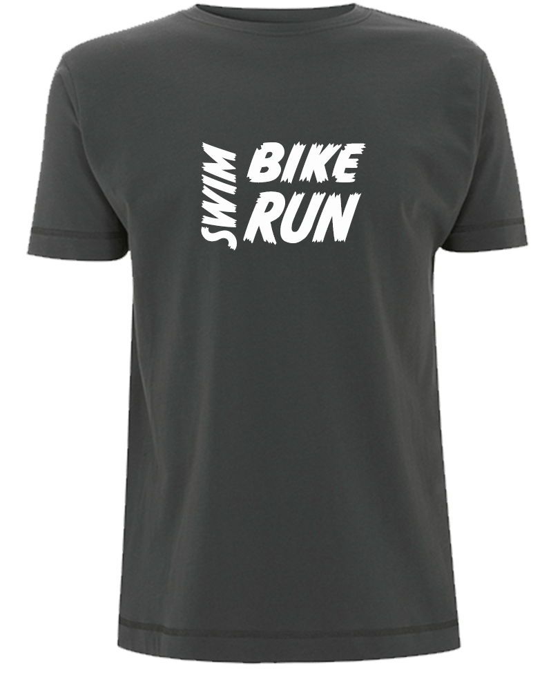 Big Bobble Hats Ltd T-Shirts Small / Charcoal Grey Swim, Bike, Run T-Shirt