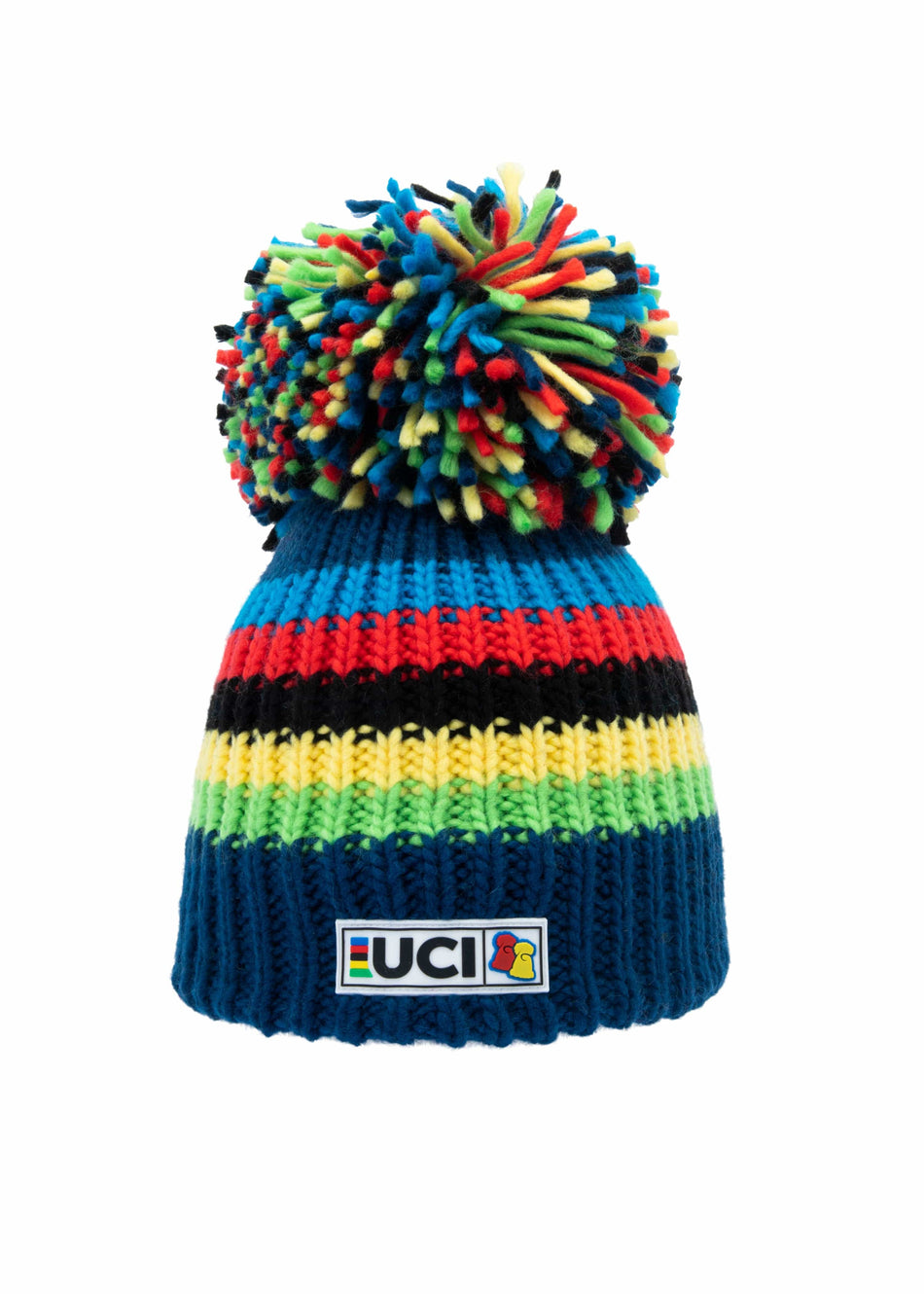 Big Bobble Hats Ltd Big Bobble Hat UCI Navy Rainbow Stripes