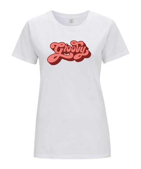 Big Bobble Hats Ltd T-Shirts Extra Small / White Women's Groovy T-Shirt