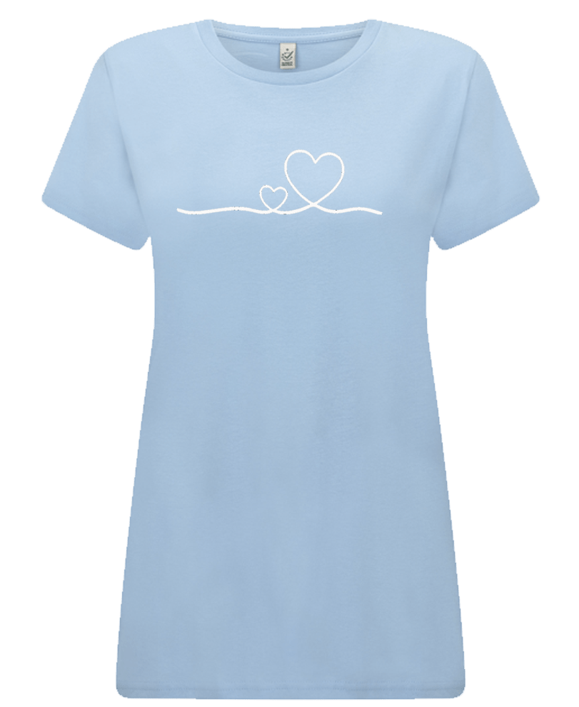 Big Bobble Hats Ltd T-Shirts Extra Small / Light Blue Women's Heart T-Shirt