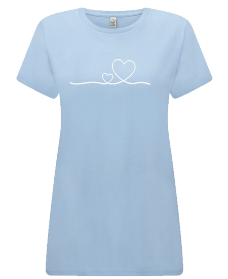 Big Bobble Hats Ltd T-Shirts Extra Small / Light Blue Women's Heart T-Shirt