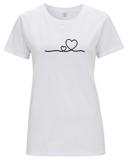 Big Bobble Hats Ltd T-Shirts Extra Small / White Women's Heart T-Shirt