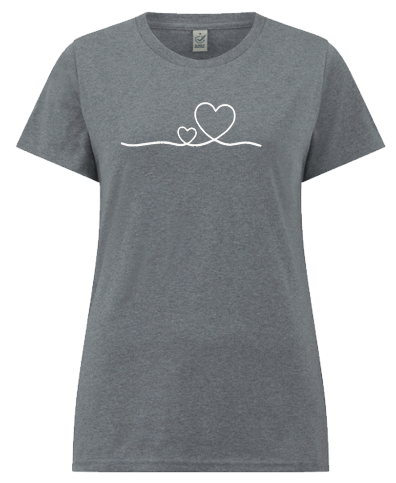 Big Bobble Hats Ltd T-Shirts Extra Small / Light Grey Women's Heart T-Shirt